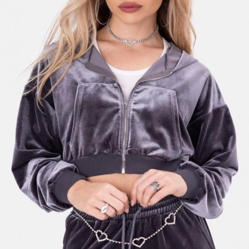 Adika Gambino Zip-Up Velvet Jacket